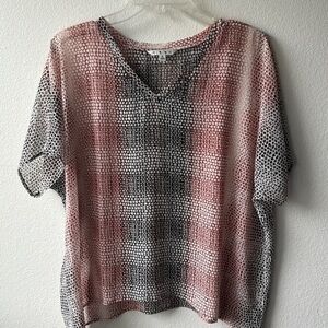 CAbi top sheer brown tones style #240 size small career